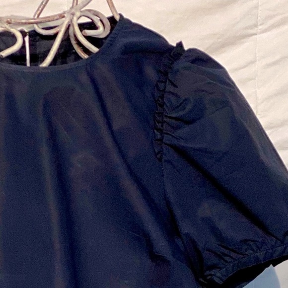 J.Crew navy top with ruffle trim - Picture 3 of 9